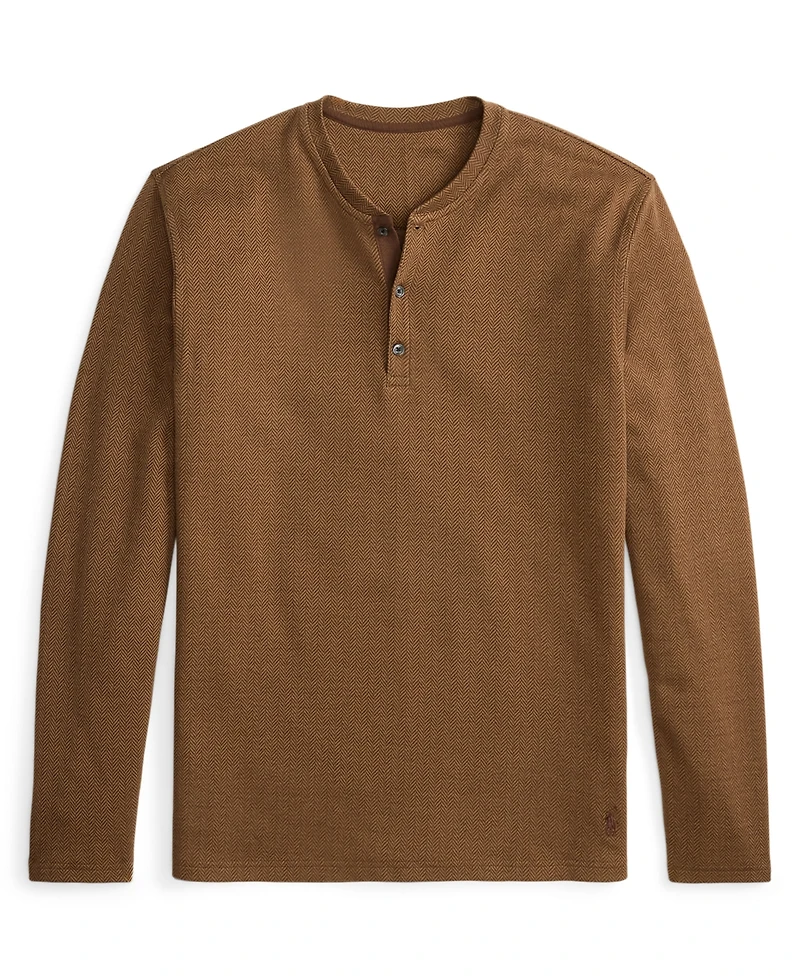 Polo Ralph Lauren Men's Long Sleeve Herringbone Henley Sleep Shirt