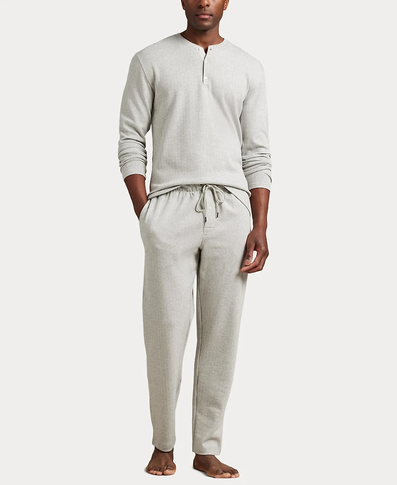 Polo Ralph Lauren Men's Long Sleeve Herringbone Henley Sleep Shirt
