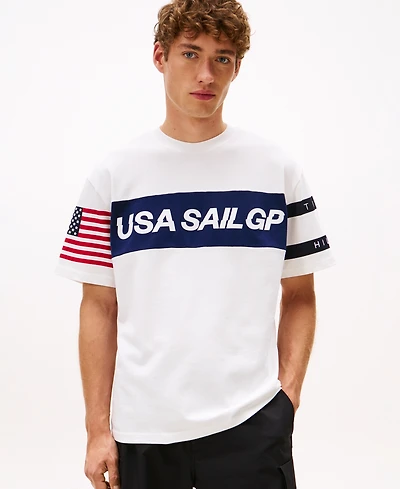 Tommy Hilfiger Men's x U.s. SailGP Team Sail Panelled Short Sleeve T-Shirt