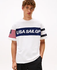 Tommy Hilfiger Men's x U.s. SailGP Team Sail Panelled Short Sleeve T-Shirt