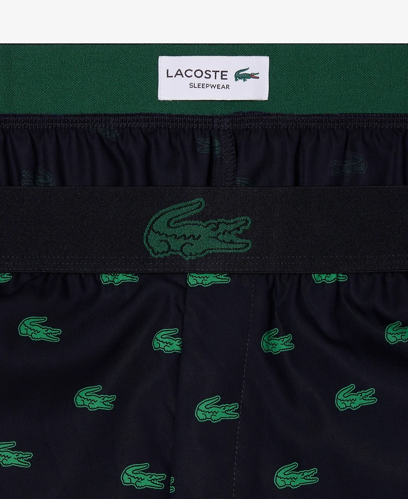 Lacoste Men's Woven Logo Pajama Pants