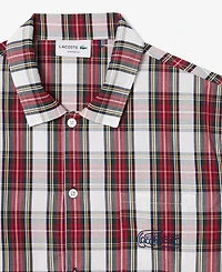 Lacoste Men's Plaid Pattern Pajama Set