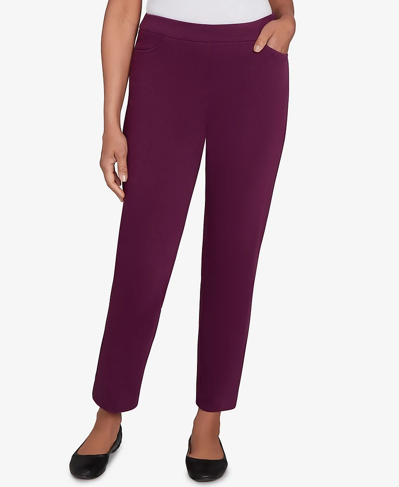 Alfred Dunner Petite Urban Legend Fitted Twill Short Length Pants