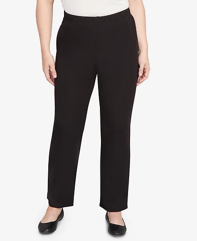 Alfred Dunner Petite Ribbed Knit Short Length Pants
