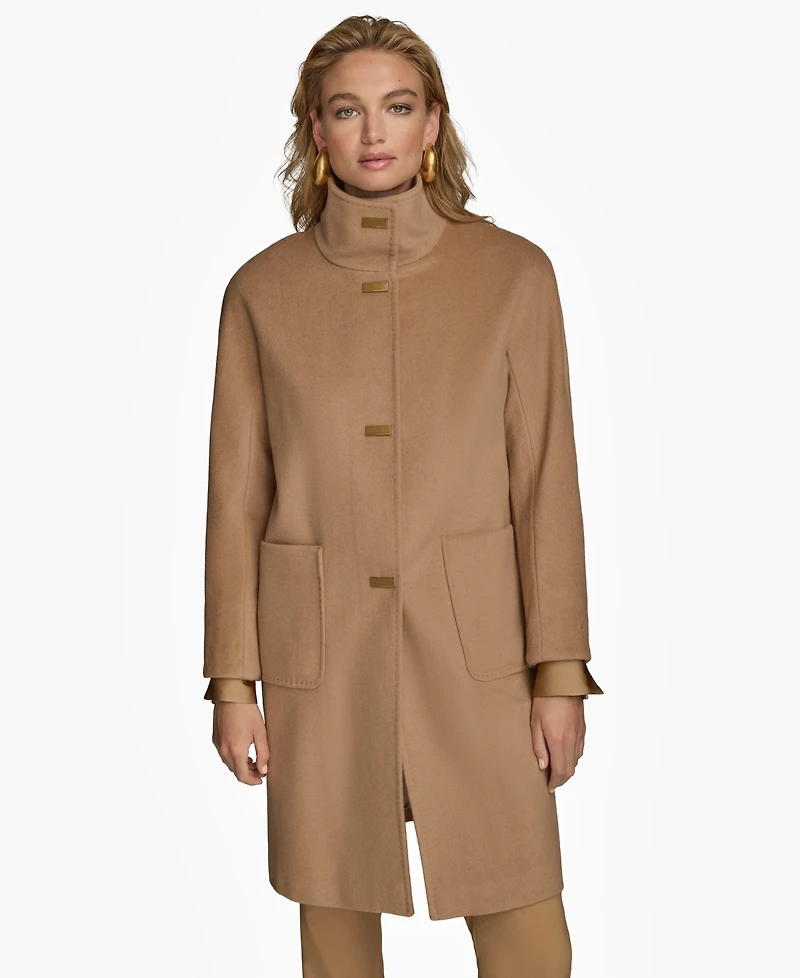 Donna Karan New York Women's Stand-Collar Single-Breasted Coat