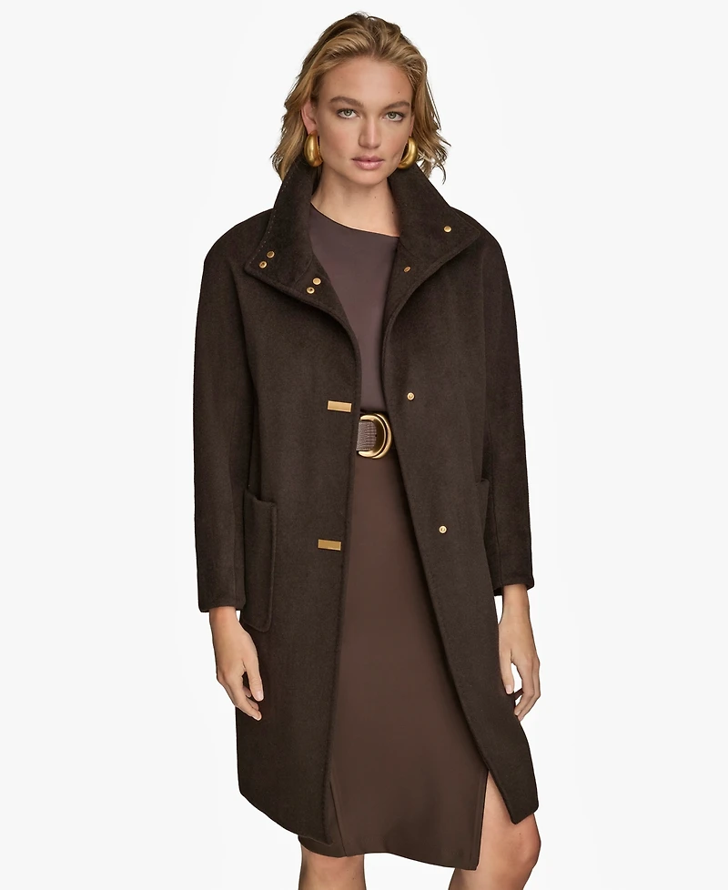 Donna Karan New York Women's Stand-Collar Single-Breasted Coat