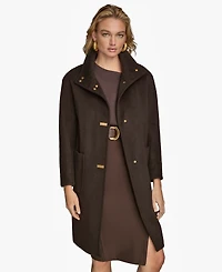 Donna Karan New York Women's Stand-Collar Single-Breasted Coat