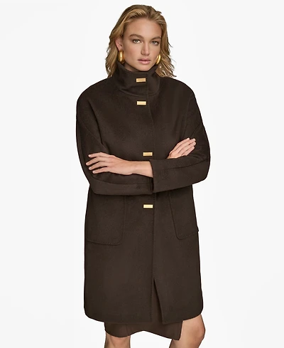 Donna Karan New York Women's Stand-Collar Single-Breasted Coat
