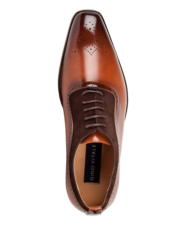 Gino Vitale Men's Lace Up Medallion Toe Dress Shoes | MainPlace Mall Gino Vitale Men's Lace Up Medallion Toe Dress Shoes | MainPlace Mall