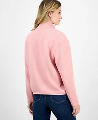 Nautica Jeans Women's Sweater Fleece Quarter-Zip Jacket