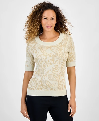 Jm Collection Petite Jacquard Sweater, Macy's Exclusive
