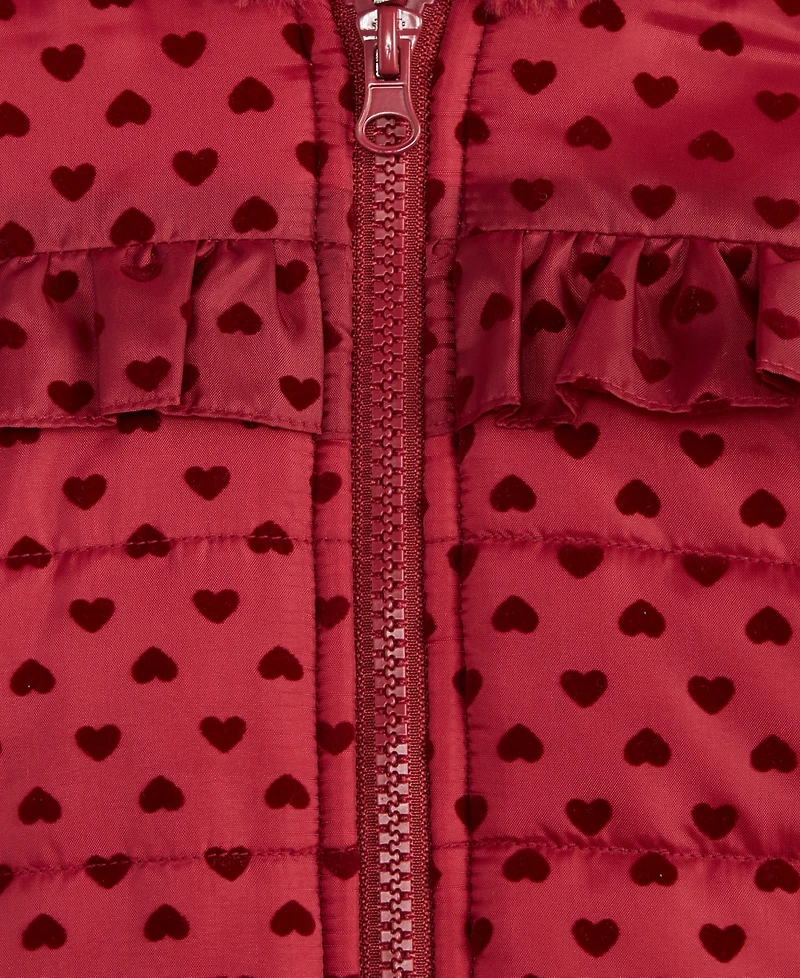 First Impressions Baby Girls Hooded Heart-Flocked Jacket, Macy's Exclusive