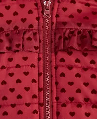 First Impressions Baby Girls Hooded Heart-Flocked Jacket, Macy's Exclusive