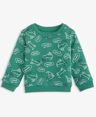 First Impressions Baby Boys Bark Dogs Printed Sweatshirt, Macy's Exclusive