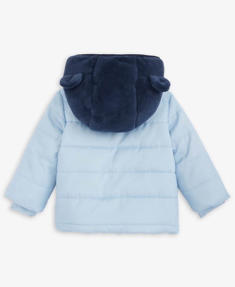 First Impressions Baby Boys Hooded Faux-Sherpa Mix Jacket, Macy's Exclusive