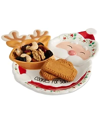 Winterberry Santa & Reindeer Cookie Plate