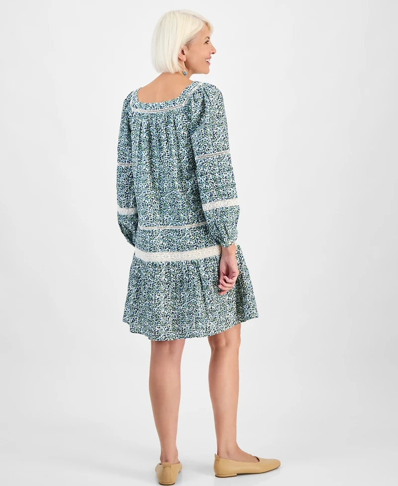 Style & Co Petite Floral Vines Romantic Lace Dress, Macy's Exclusive