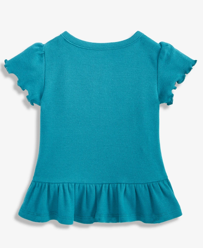 First Impressions Baby Girls Short-Sleeve Solid Rib T-Shirt, Macy's Exclusive