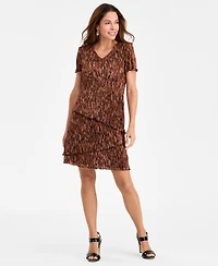 Connected Women's V-Neck Tiered Sheath Dress