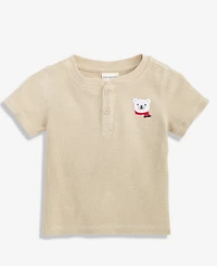 First Impressions Baby Boys Long-Sleeve Polar Bear Waffle Henley T-Shirt, Macy's Exclusive
