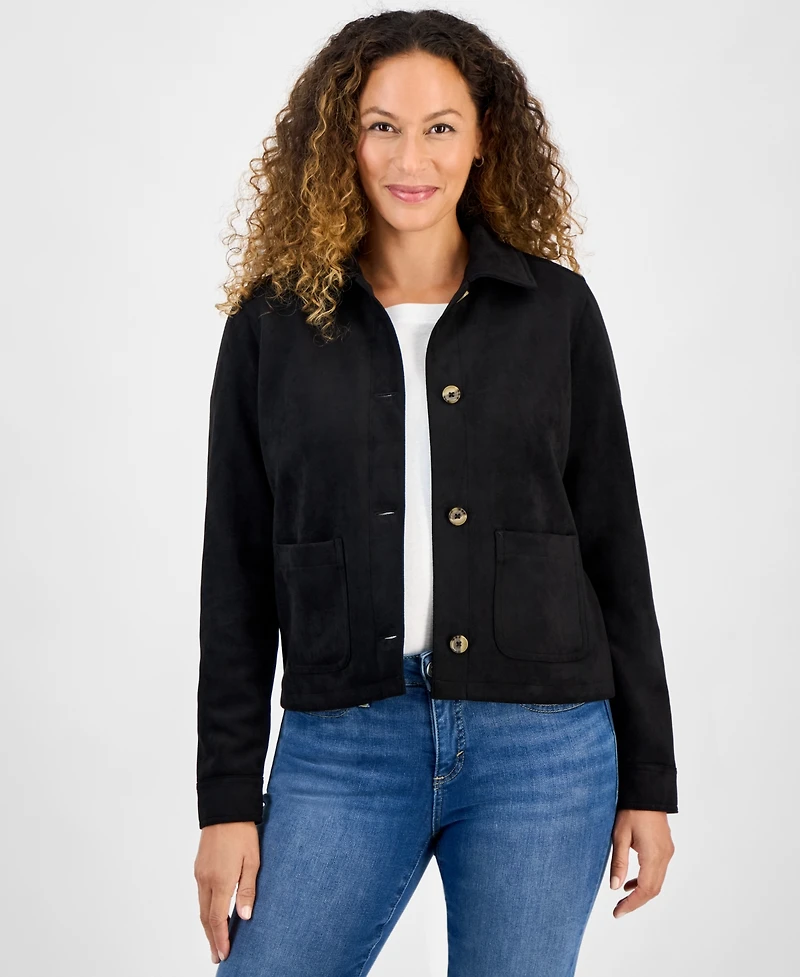 Style & Co Petite Faux-Suede Jacket, Macy's Exclusive