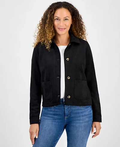 Style & Co Petite Faux-Suede Jacket, Macy's Exclusive