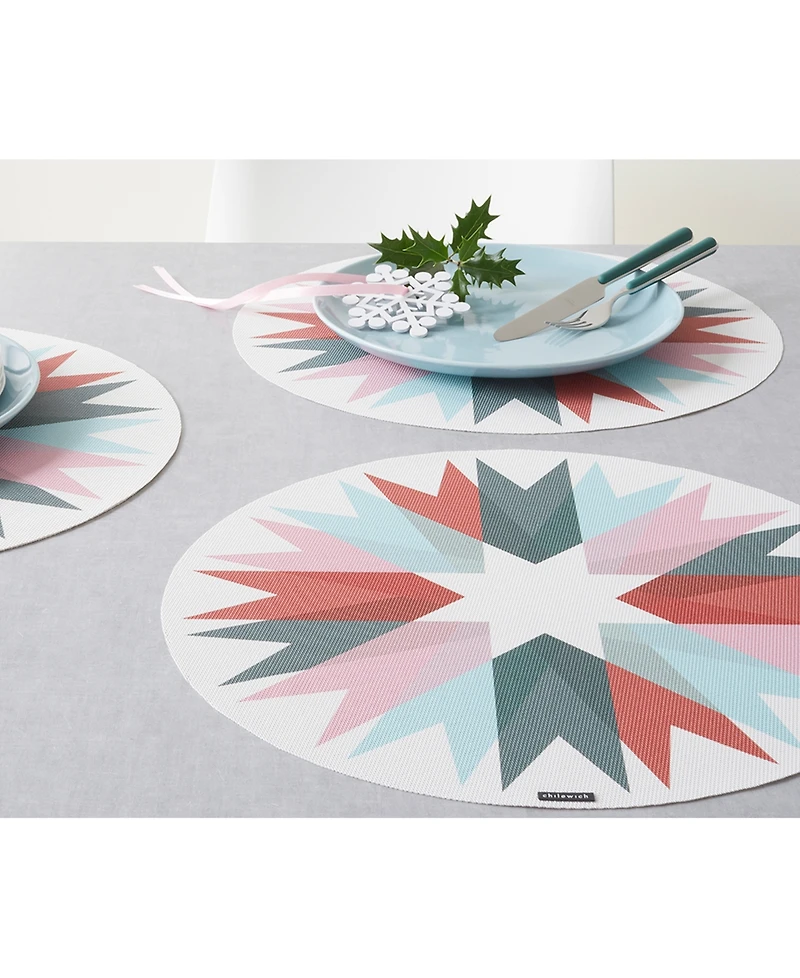 Chilewich Ribbon-Print Round 15" Placemat