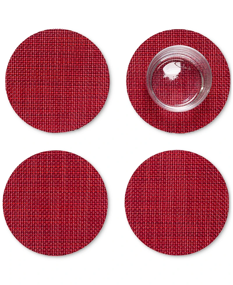 Chilewich Mini Basketweave Round Coasters, Set of 4