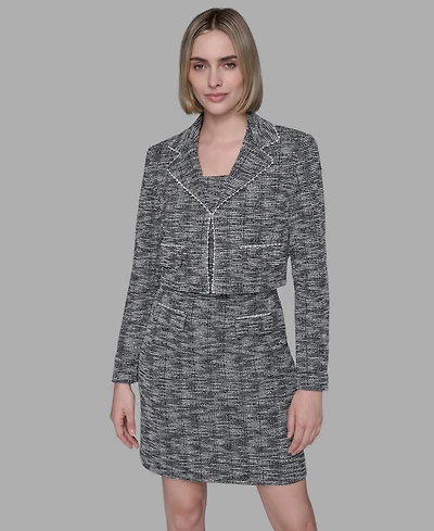 Karl Lagerfeld Paris Women's Metallic Knit Tweed Jacket Dress