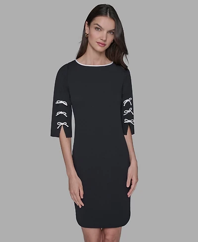 Karl Lagerfeld Paris Women's Boat Neck Sheath Dress