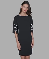Karl Lagerfeld Paris Women's Boat Neck Sheath Dress
