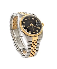 Pre-Owned Rolex Oyster Perpetual Datejust Automatic Watch in Stainless Steel and Gold with Diamond Markers 36mm