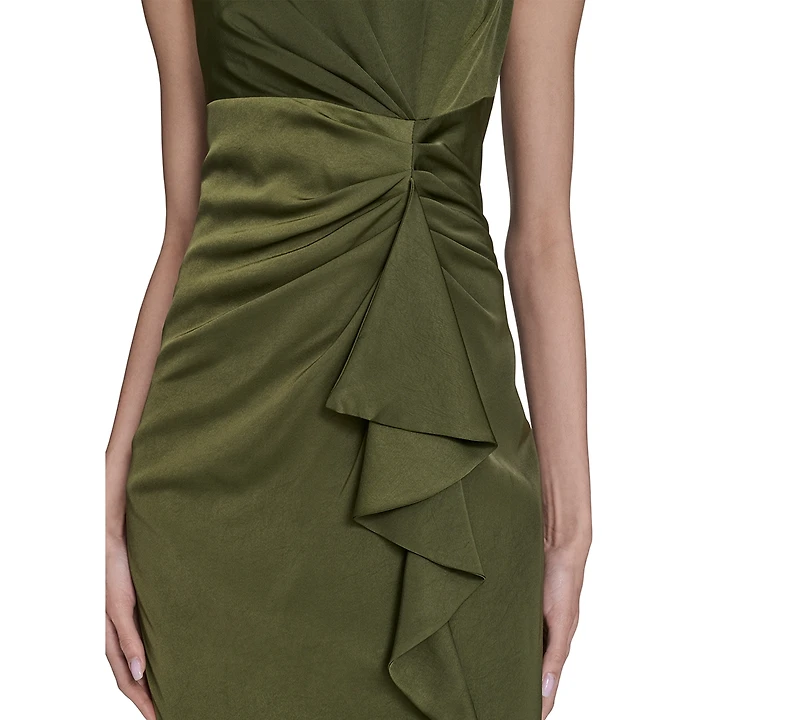 Vince Camuto Women's Satin Tuck-Waist Midi Dress