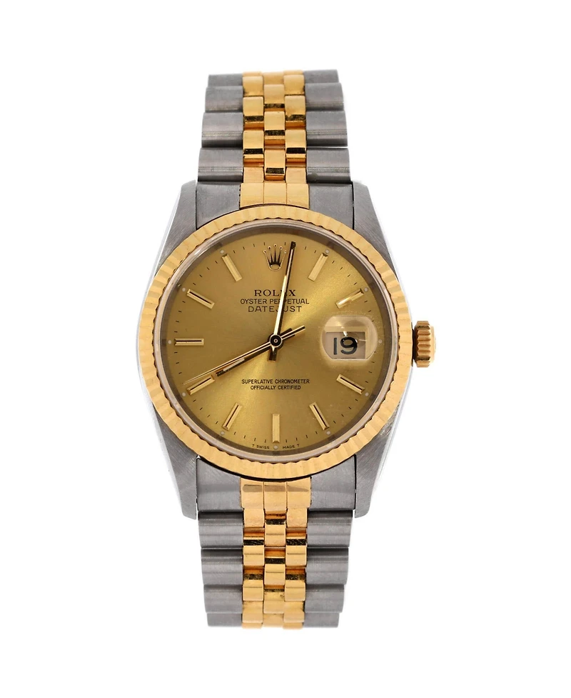 Pre-Owned Rolex Oyster Perpetual Datejust Automatic Watch in Stainless Steel and Gold 36mm