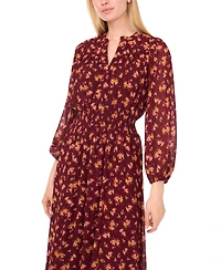 Sam & Jess Women's Shirred Long-Sleeve Maxi Dress