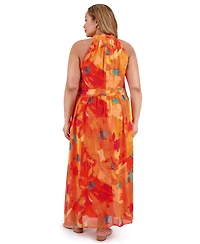 London Times Plus Chiffon Printed Dress