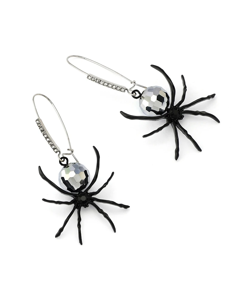 Betsey Johnson Faux Stone Spider Disco Ball Dangle Earrings