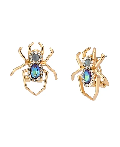Betsey Johnson Faux Stone Spider Stud Earrings