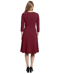 London Times Petite Side-Tab Fit & Flare Dress