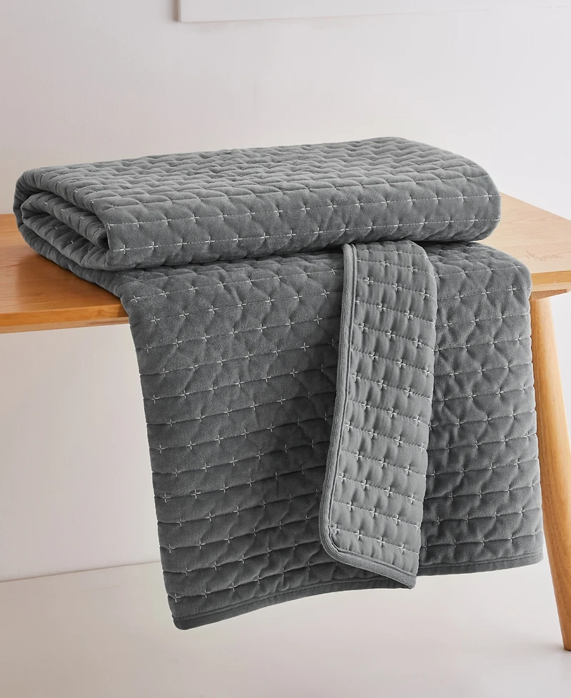 Levtex Velvet Stitch Reversible Quilted Throw, 50" x 60"