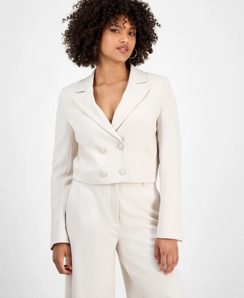 Guess Women's Joandra Double-Breasted Cropped Blazer