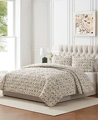 Seventh Studio Winter Diamond Holiday-Print Pinsonic Microfiber -Pc. Quilt Set