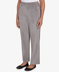 Alfred Dunner Women's Classic Corduroy Elastic Waist Short Length Pants