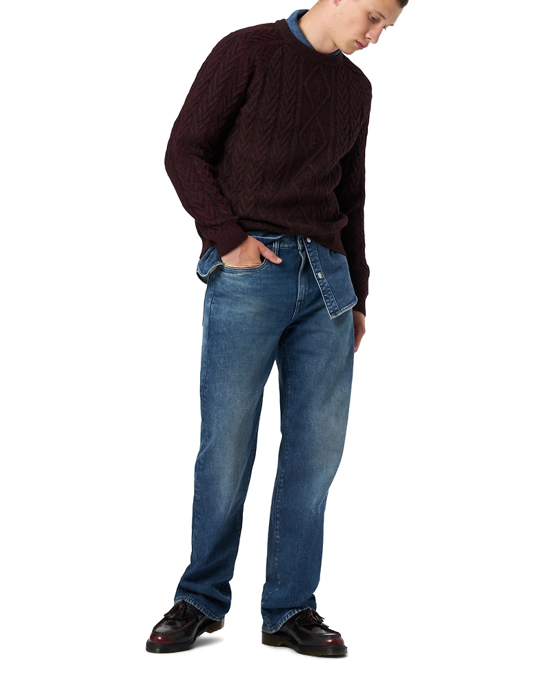 Buffalo David Bitton Men's Walder Solid Cable Knit Sweater
