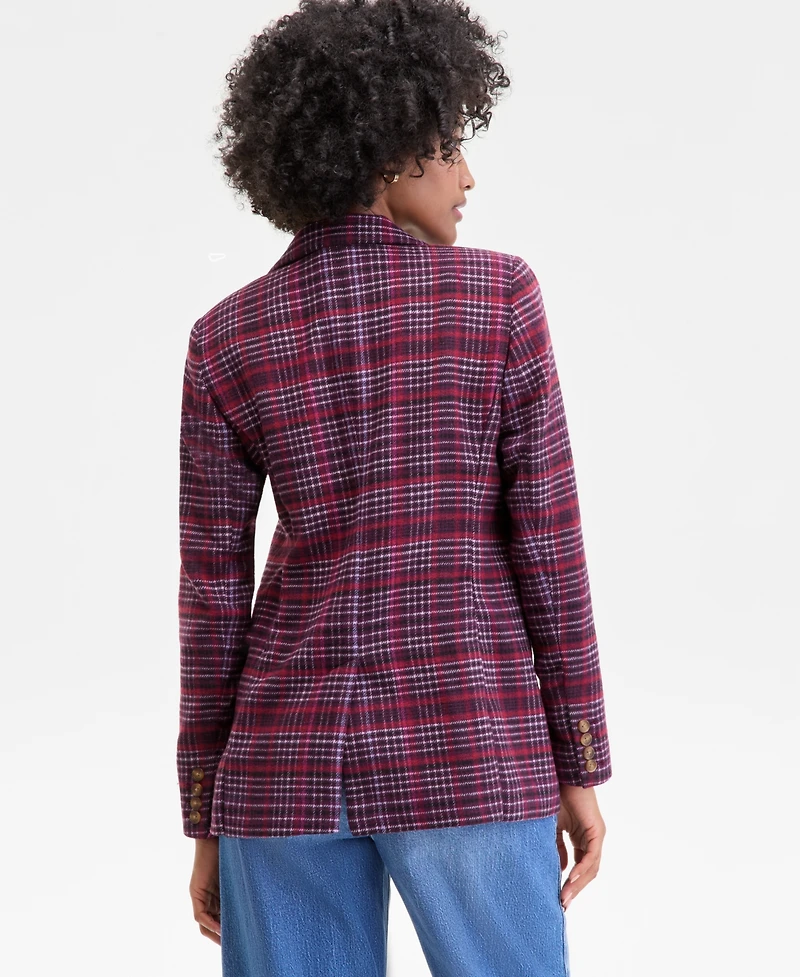 On 34th Women's Plaid Single-Button Blazer, Macy's Exclusive
