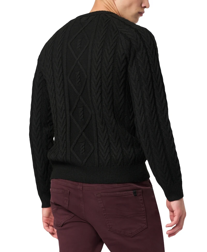 Buffalo David Bitton Men's Walder Solid Cable Knit Sweater