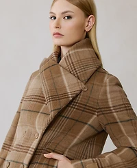Soia & Kyo Women's Short Plaid Wool Blend Coat