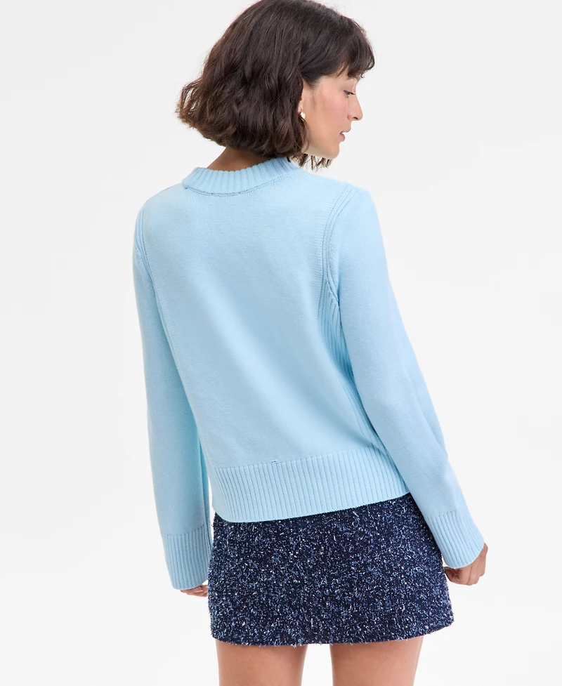 On 34th Women's Long Sleeve Crewneck Sweater, Macy's Exclusive