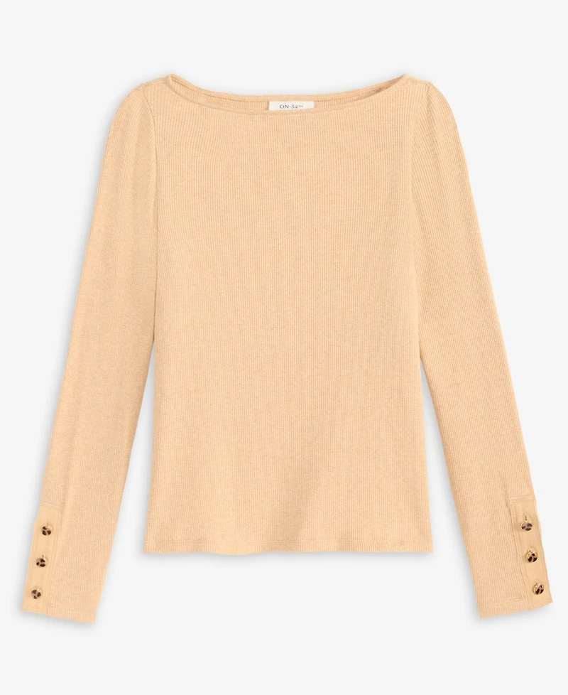 On 34th Women's Button-Cuff Boatneck Top, Macy's Exclusive