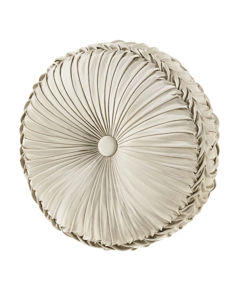 J Queen New York Alaro Tufted Round Decorative Pillow, 15" x 15"